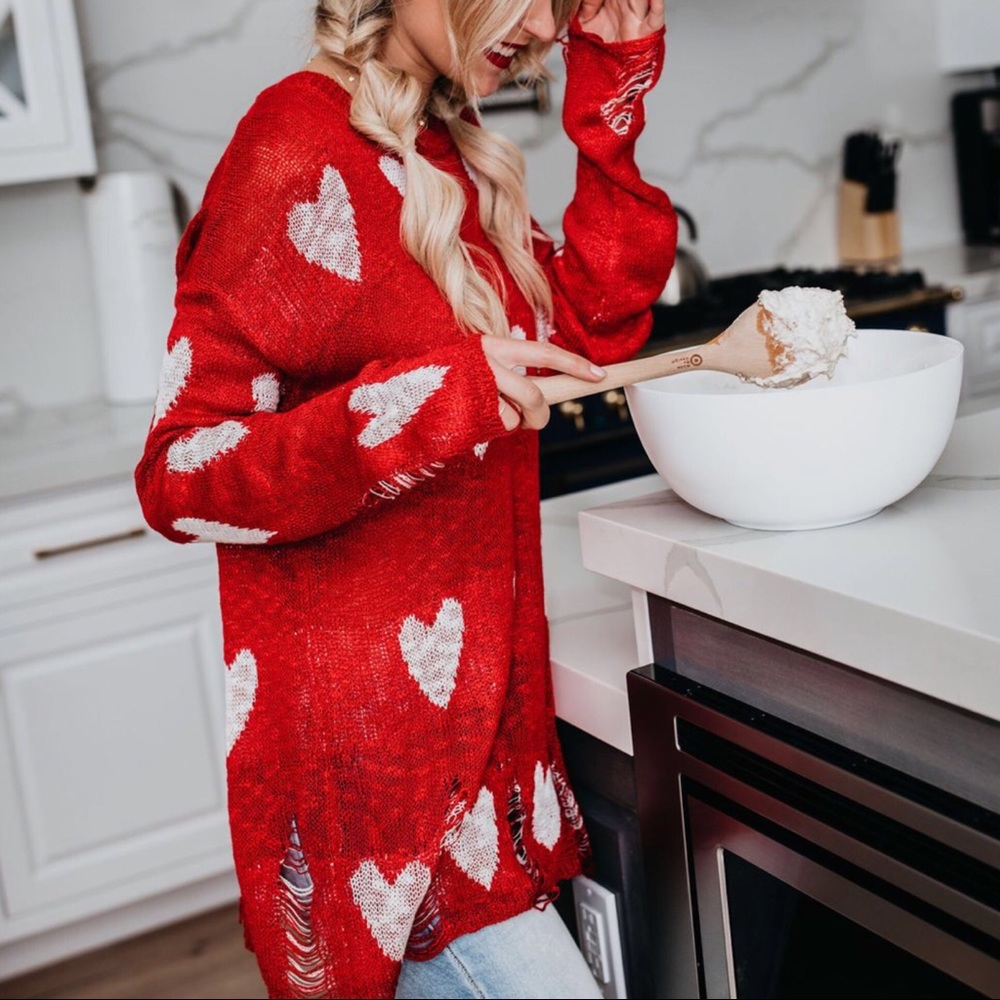 1 LEFT‼️ Tear’n up my ♥️ Distressed Sweater - Picture 2 of 8
